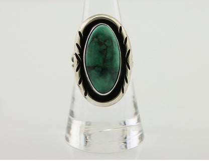 Navajo Ring 925 Silver Turquoise Artist Siged Herbert Cayatineto C.80's