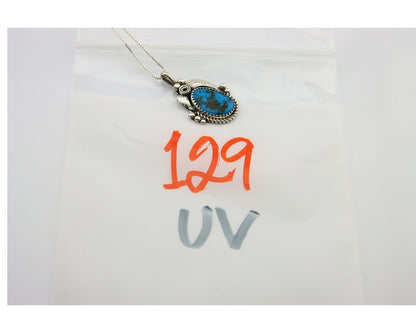 Navajo Necklace 925 Silver Natural Turquoise Artist Signed C.80's