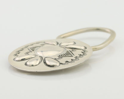 Navajo Hand Stamped Key Chain .925 Silver Handmade Native American Artist C.80's