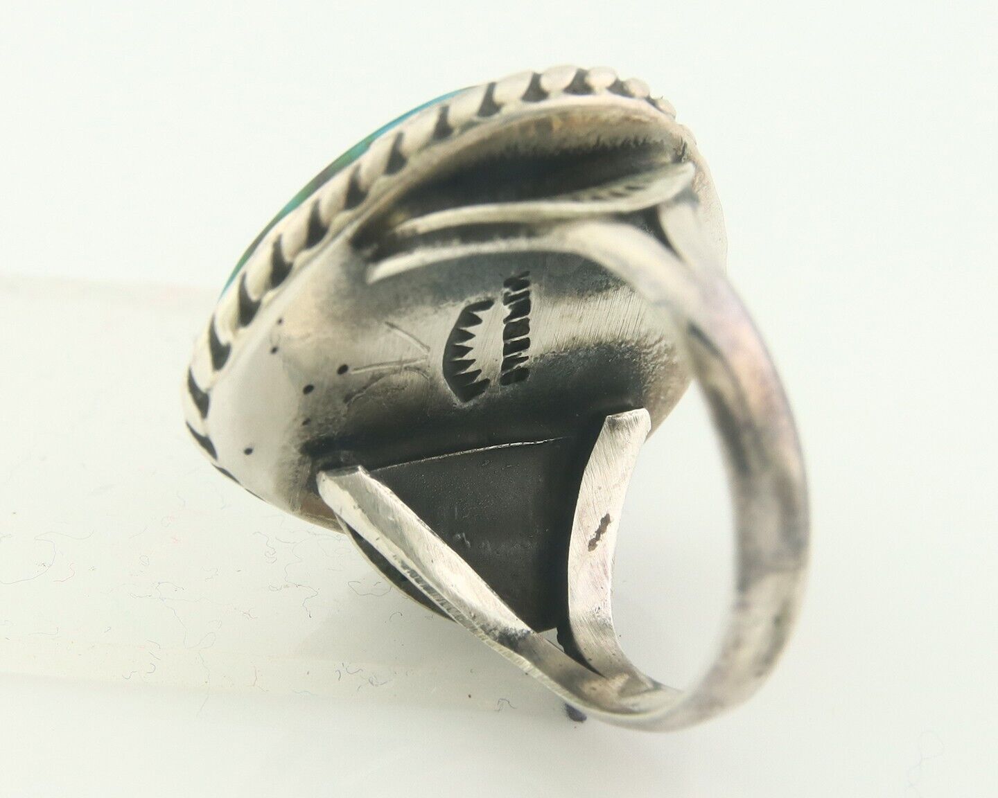 Navajo Ring 925 Sterling Royston Turquoise Artist Signed Sunset C.80's