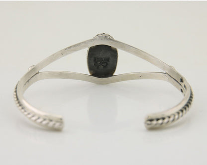 Navajo Bracelet 925 Silver Blue Turquoise Artist Signed Gecko C.80's