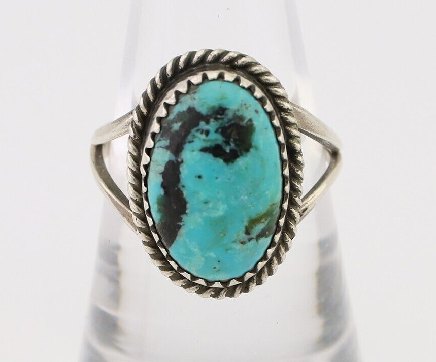Navajo Handmade Ring 925 Silver Turquoise Native American Artist C.80's
