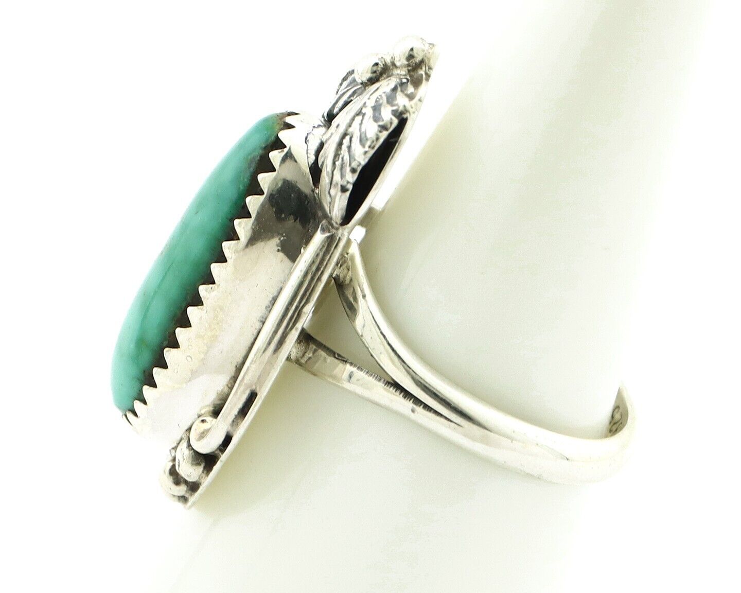 Navajo Ring .925 Silver Natural Mined Southwest Turquoise Artist Signed SN C80s