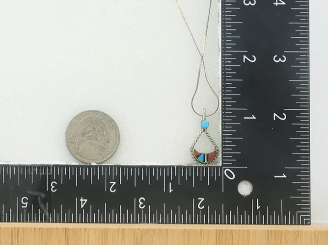 Navajo Necklace Sterling Silver Natural Blue Turquoise Vintage