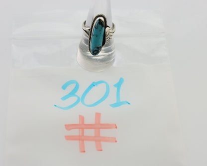 Navajo Handmade Ring 925 Silver Natural Turquoise Native American Artist C.80's