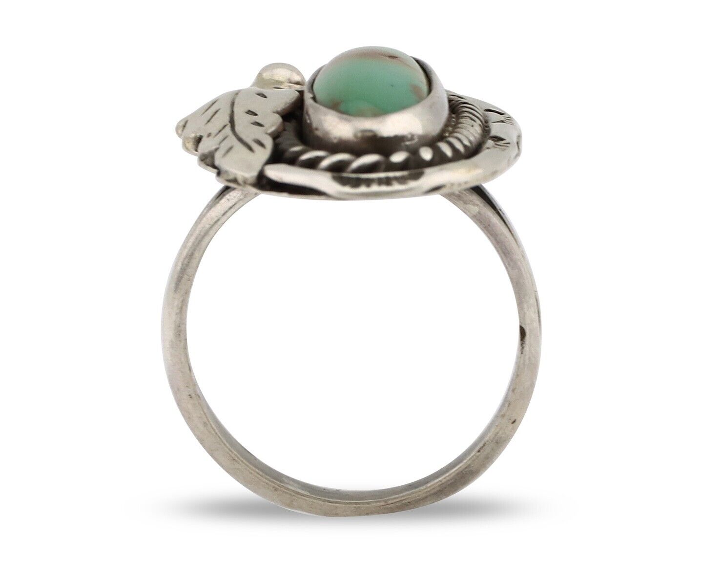 Navajo Handmade Ring 925 Silver Turquoise Native American Signed J C.80's