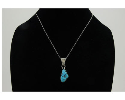 Navajo Necklace 925 Silver Natural Blue Turquoise Artist Tony Guerro C.80's