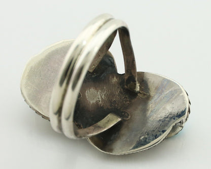 Navajo Ring 925 Silver Blue Sleeping Beauty Turquoise Native Artist C.80's