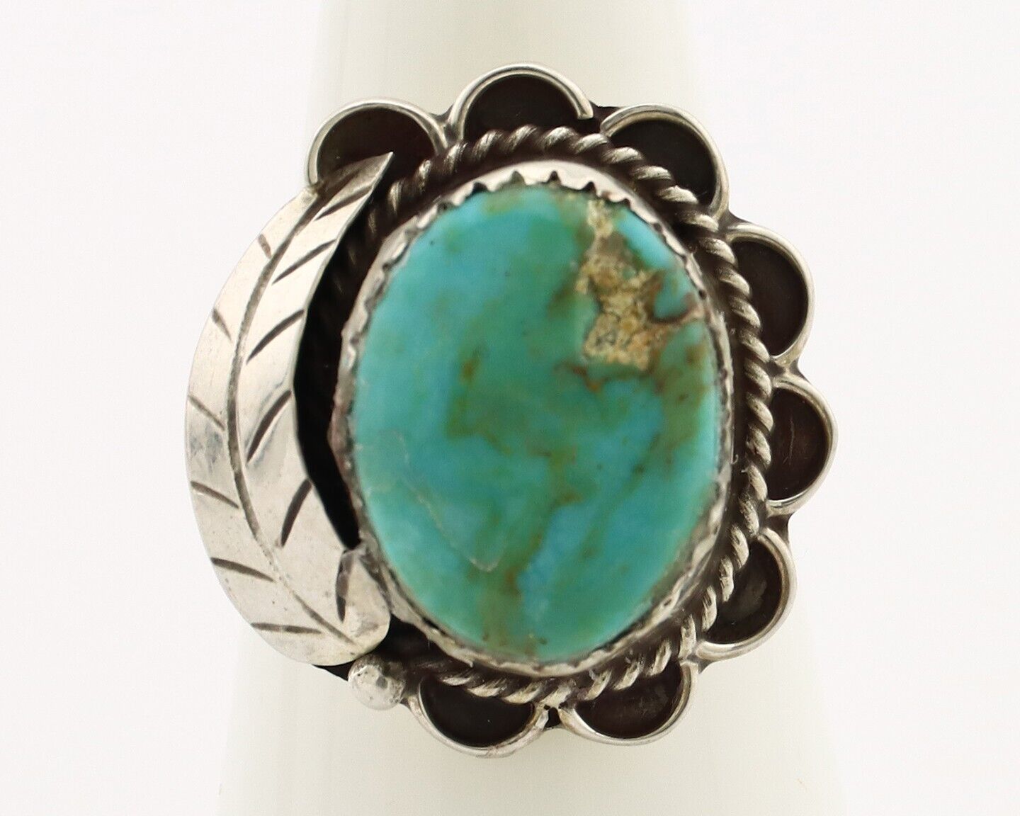 Navajo Handmade Ring 925 Silver Turquoise Native American Artist C.80's