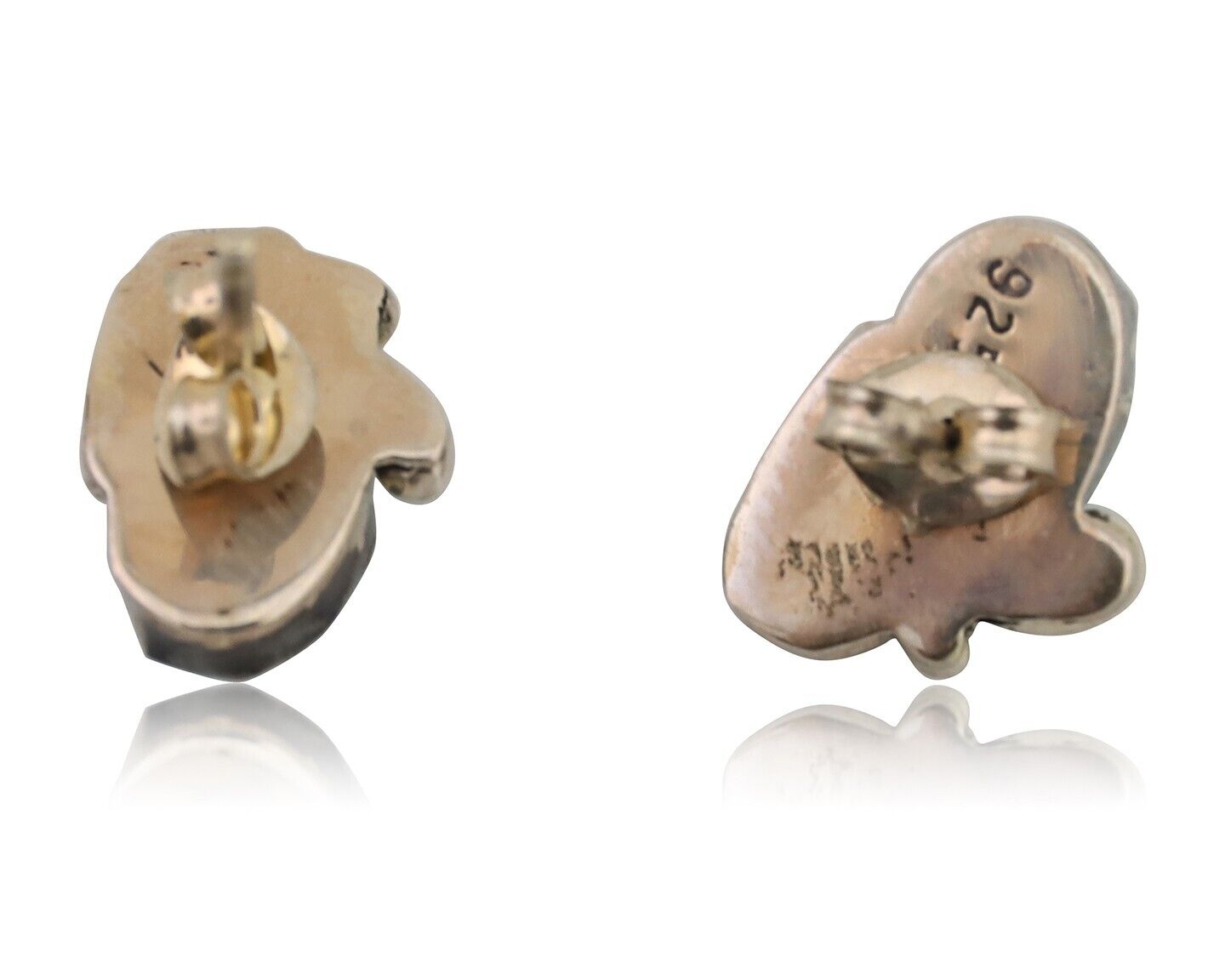 Navajo Handmade Earrings 925 Silver Natural Turquoise Native Artist C.80's