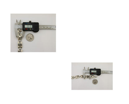 Navajo Hamdmade Link Bracelet 925 Silver Native American Artist C.80's