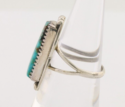 Navajo Ring 925 Silver Natural Blue Turquoise Artist Signed Doug Zachary C.80's