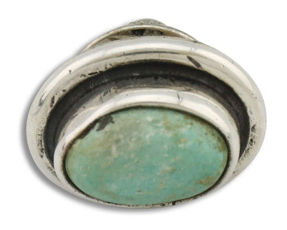 Navajo Tie Tack 925 Silver Natural Mined Turquoise Native American Artist C.80's