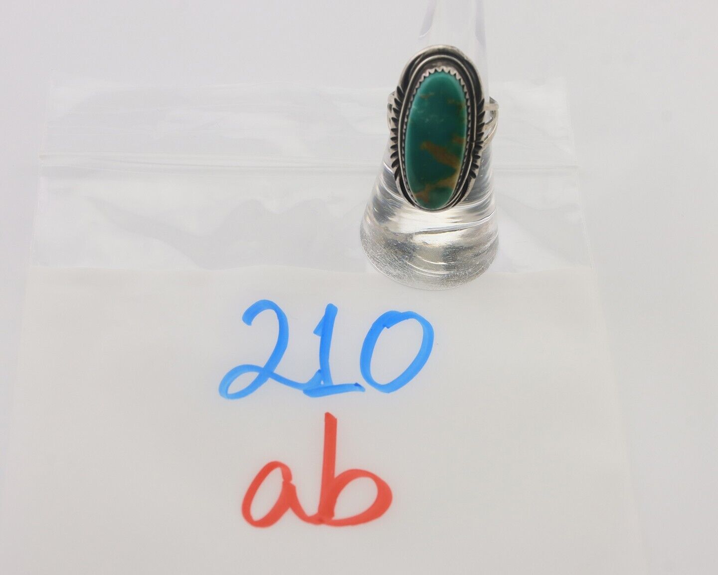 Navajo Ring 925 Silver Natural Blue Turquoise Artist Signed USA C.80's