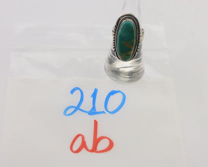 Navajo Ring 925 Silver Natural Blue Turquoise Artist Signed USA C.80's