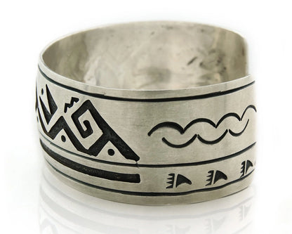 Navajo Cuff Bracelet 925 Sterling Silver Vintage Handmade Signed B Piaso