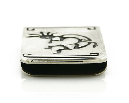 Navajo Money Clip .925 Silver & Nickle Hand Stamped Artist Native C.80's-90's
