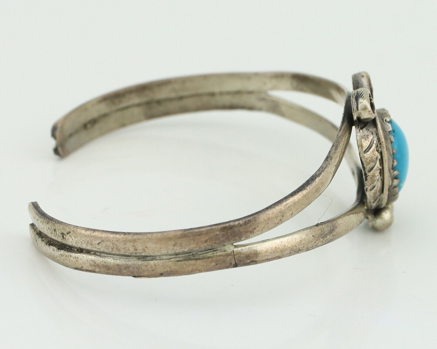 Navajo Slave Bracelet 925 Silver Arizona Turquoise Native American Artist C.80's