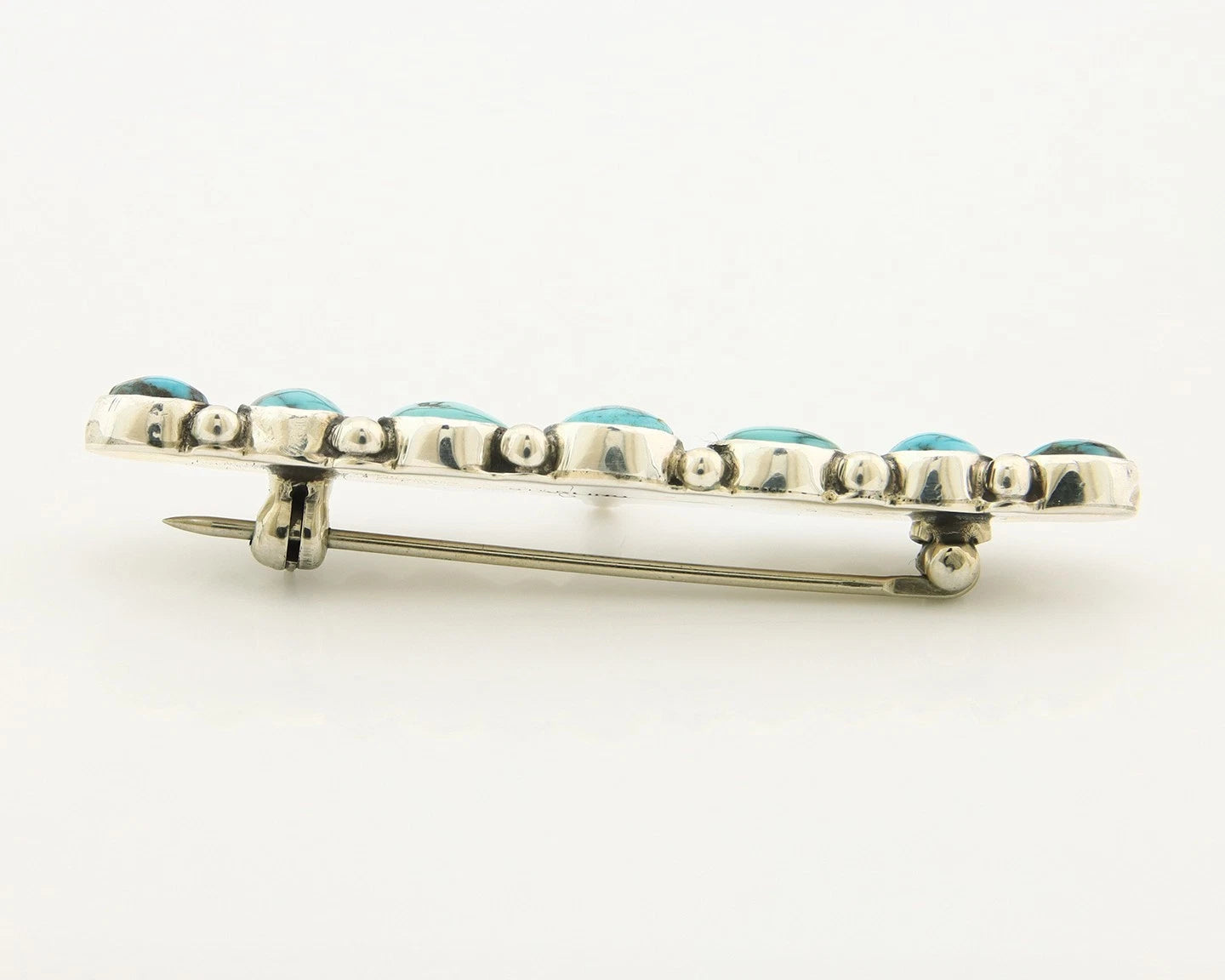Navajo Handmade Pin Sterling Silver Turquoise Vintage Artist
