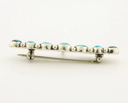 Navajo Handmade Pin Sterling Silver Turquoise Vintage Artist