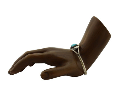 Navajo Handmade Bracelet 925 Silver Natural Blue Turquoise Native American C80s