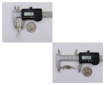 Navajo Eagle Feather Dangle Earrings 925 Silver Native American Artist C.80's