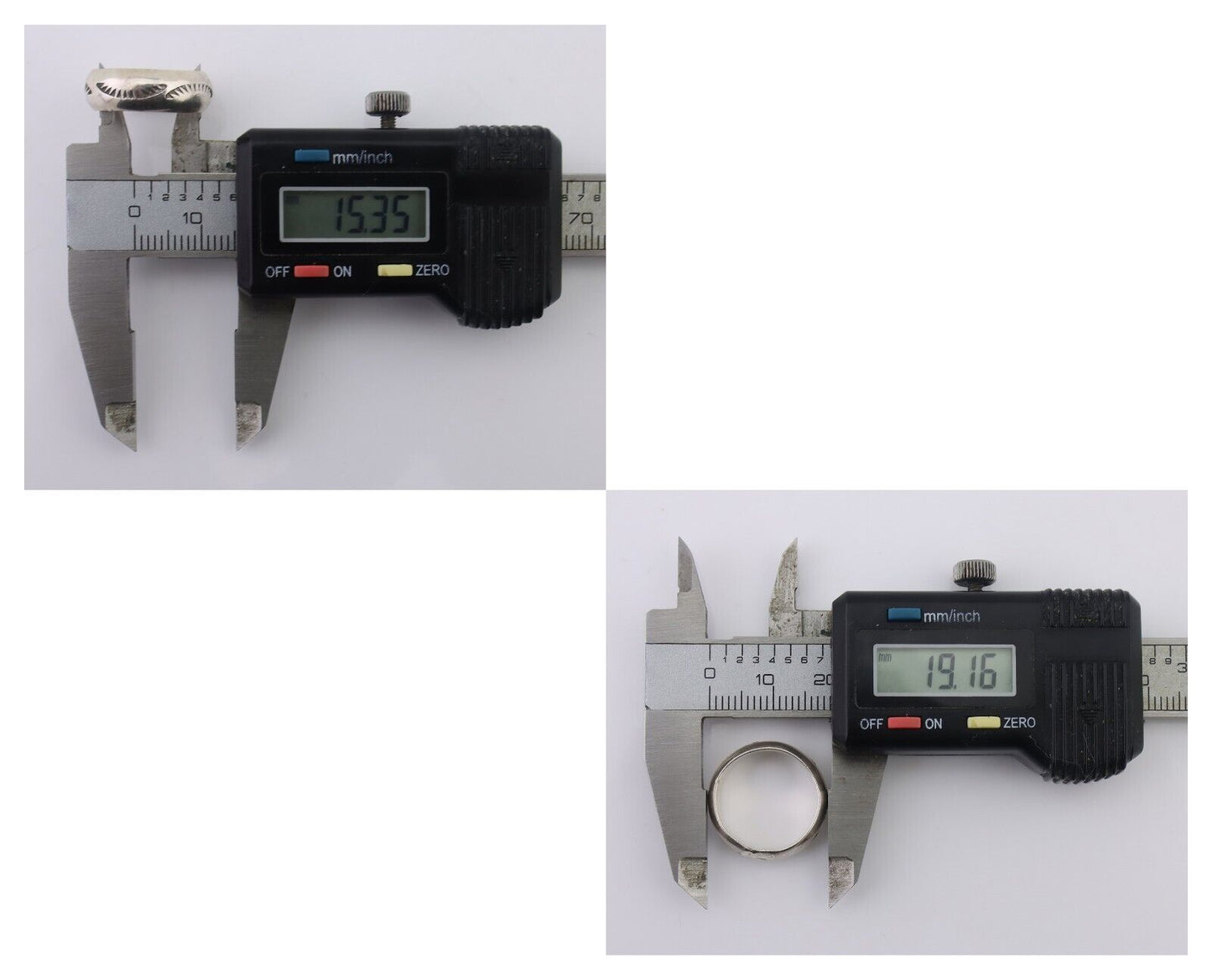 Navajo Hand Stamped Band 925 Silver 6.0 mm Signed Larry Chavez Size 5.0 C.80's