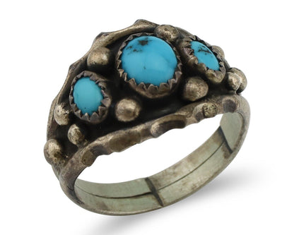 Navajo Ring 925 Silver Turquoise Artist Signed E SkyStone Creations C.80's