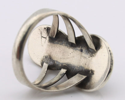 Navajo Ring 925 Silver Natural Blue Turquoise Native American Artist C.80's