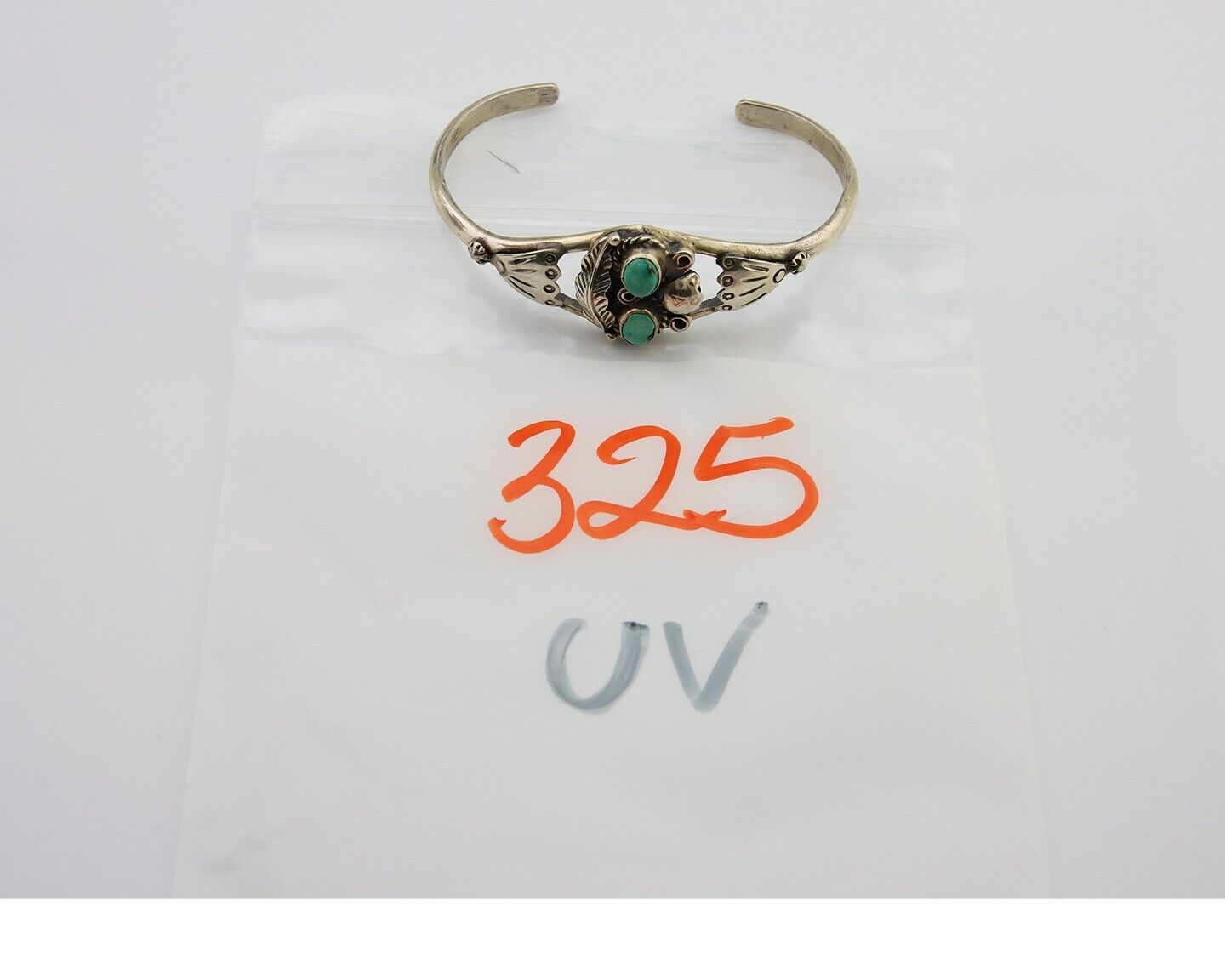 Navajo Bracelet 925 Silver Cuff Turquoise Handmade Native Artist C.80's