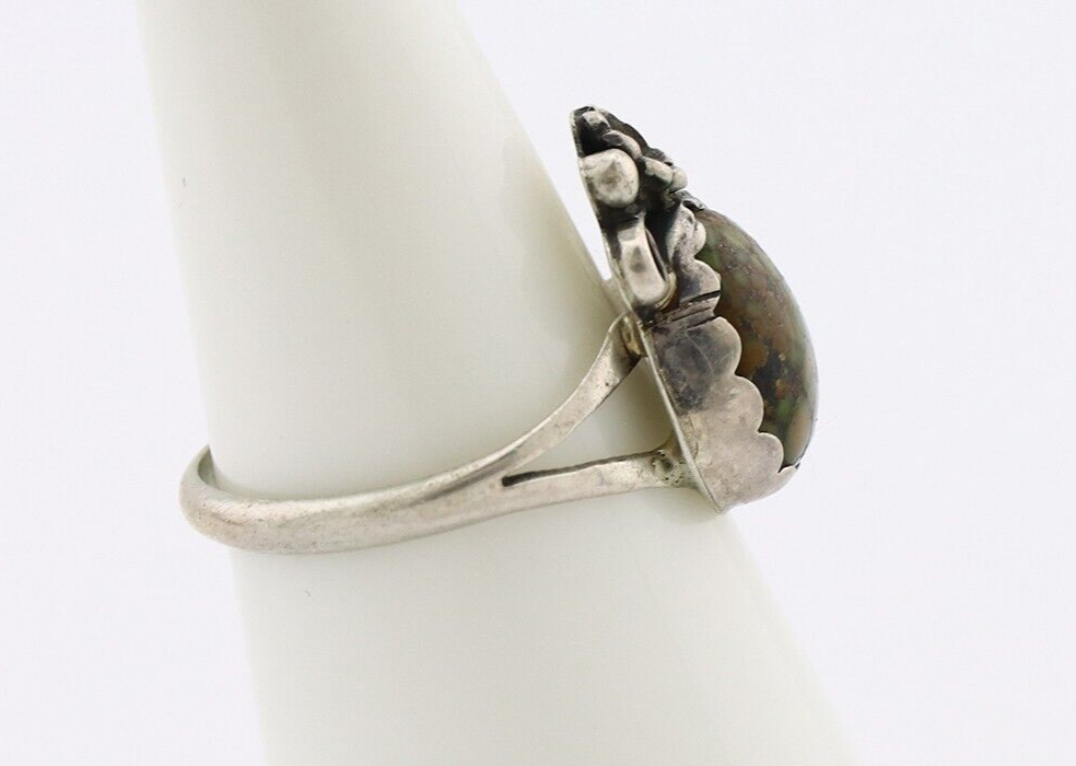 Navajo Ring 925 Silver Damele Turquoise Native American Artist C.80's