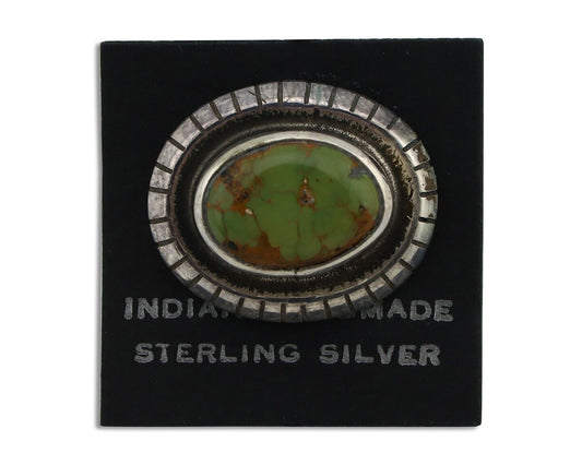 Navajo Tie Tack 925 Silver Natural Mined Turquoise Native American Artist C.80's