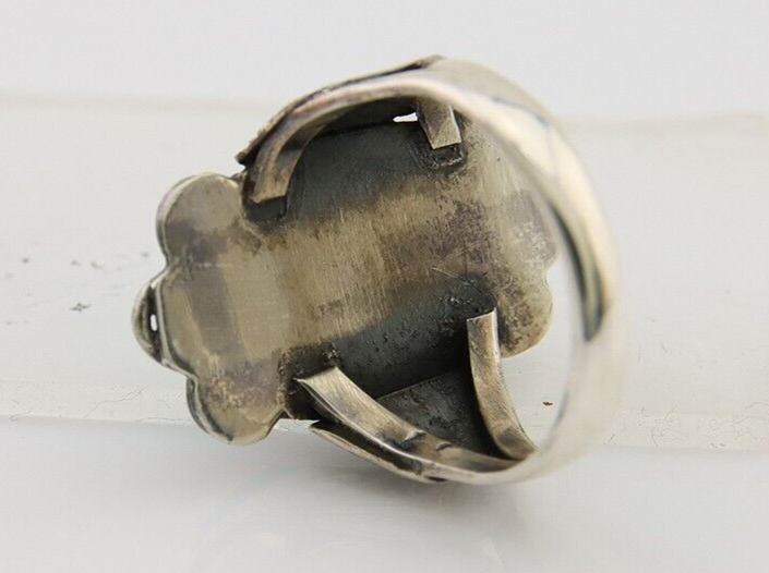 Navajo Ring 925 Sterling Silver Natural Turquoise Native American Artist C.80's