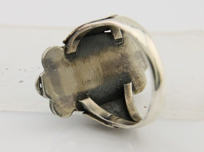 Navajo Ring 925 Sterling Silver Natural Turquoise Native American Artist C.80's