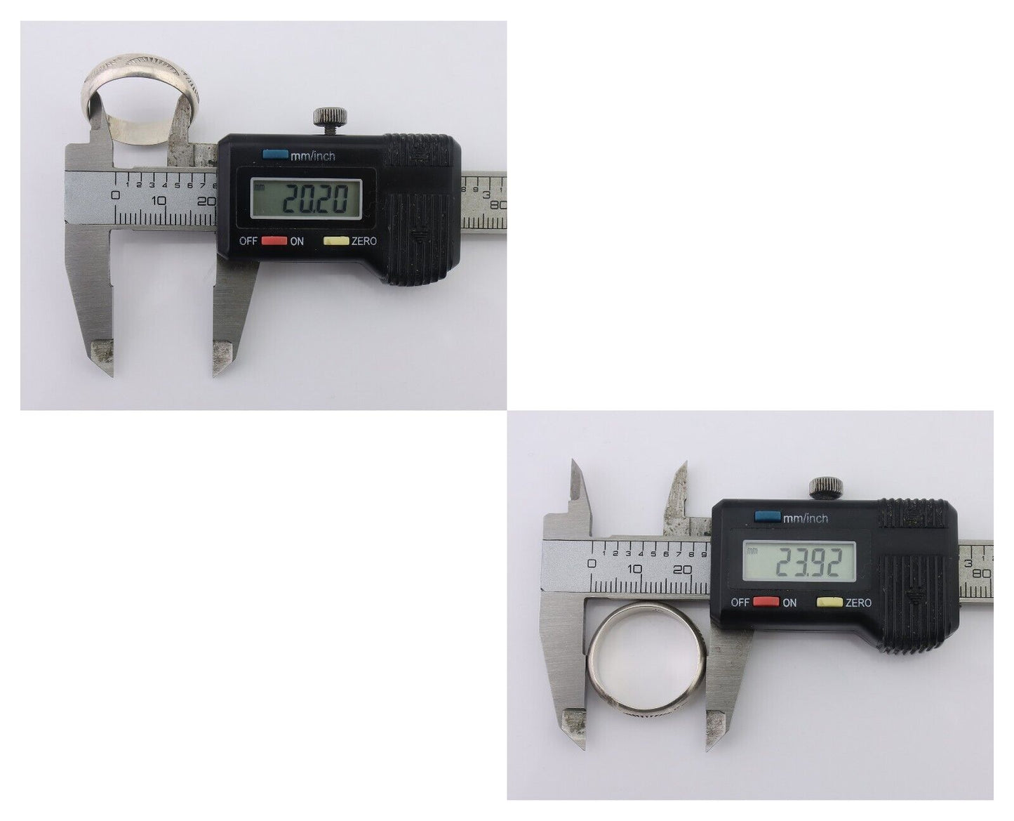 Navajo Hand Stamped Band 925 Silver 6.0 mm Signed Larry Chavez Size 10.25 C.80's