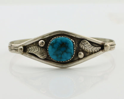 Navajo Bracelet 925 Silver Blue Spiderweb Turquoise Native American C.80's