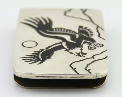 Navajo Eagle Money Clip .925 Silver & .999 Nickle Native American Artist C.80's