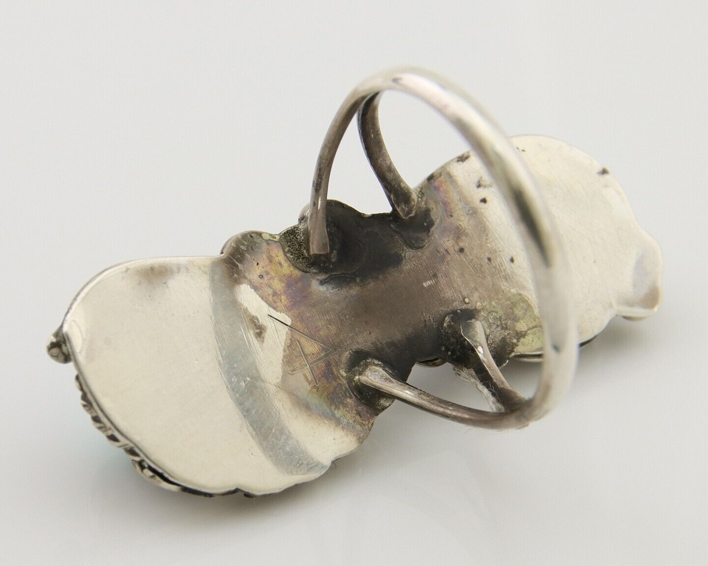 Navajo Ring 925 Silver Natural Blue Turquoise Native American Artist C.80's