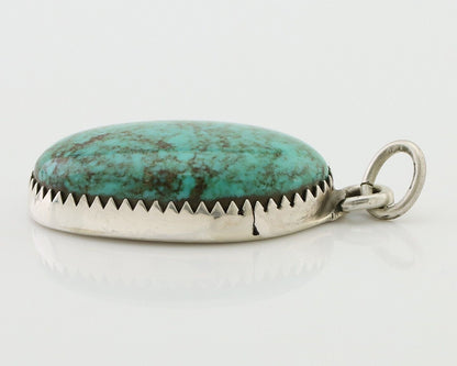 Navajo Pendant 925 Silver Natural Turquoise Native American Artist C.90's