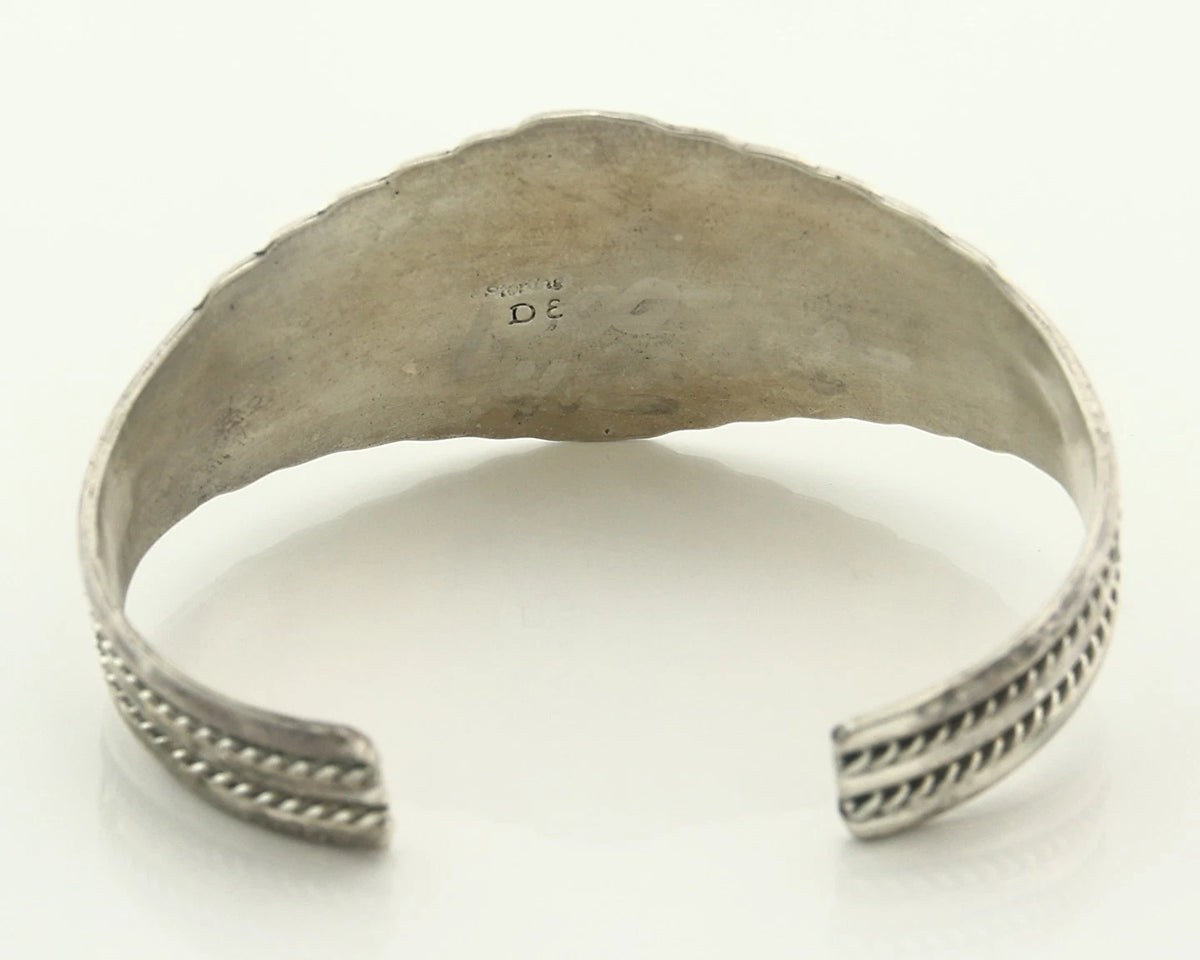 Navajo Cuff Bracelet Sterling Silver Turquoise Vintage Signed Daniel Etsitty