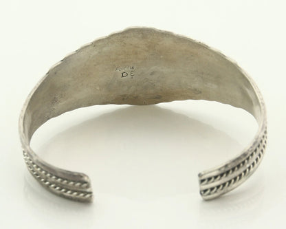 Navajo Cuff Bracelet Sterling Silver Turquoise Vintage Signed Daniel Etsitty