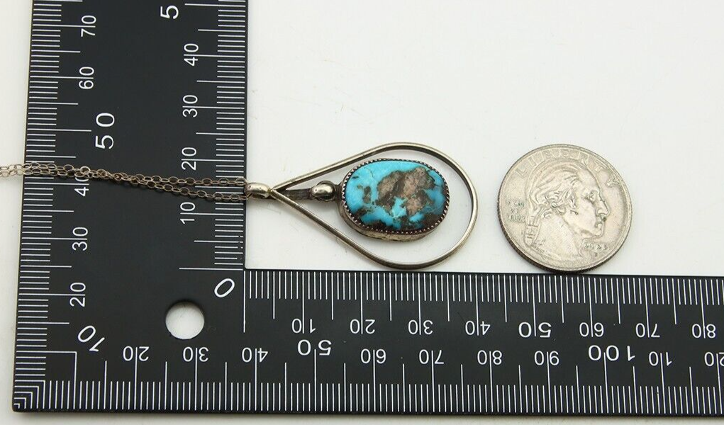 Navajo Necklace 925 Silver Natural Turquoise Native American C.80's