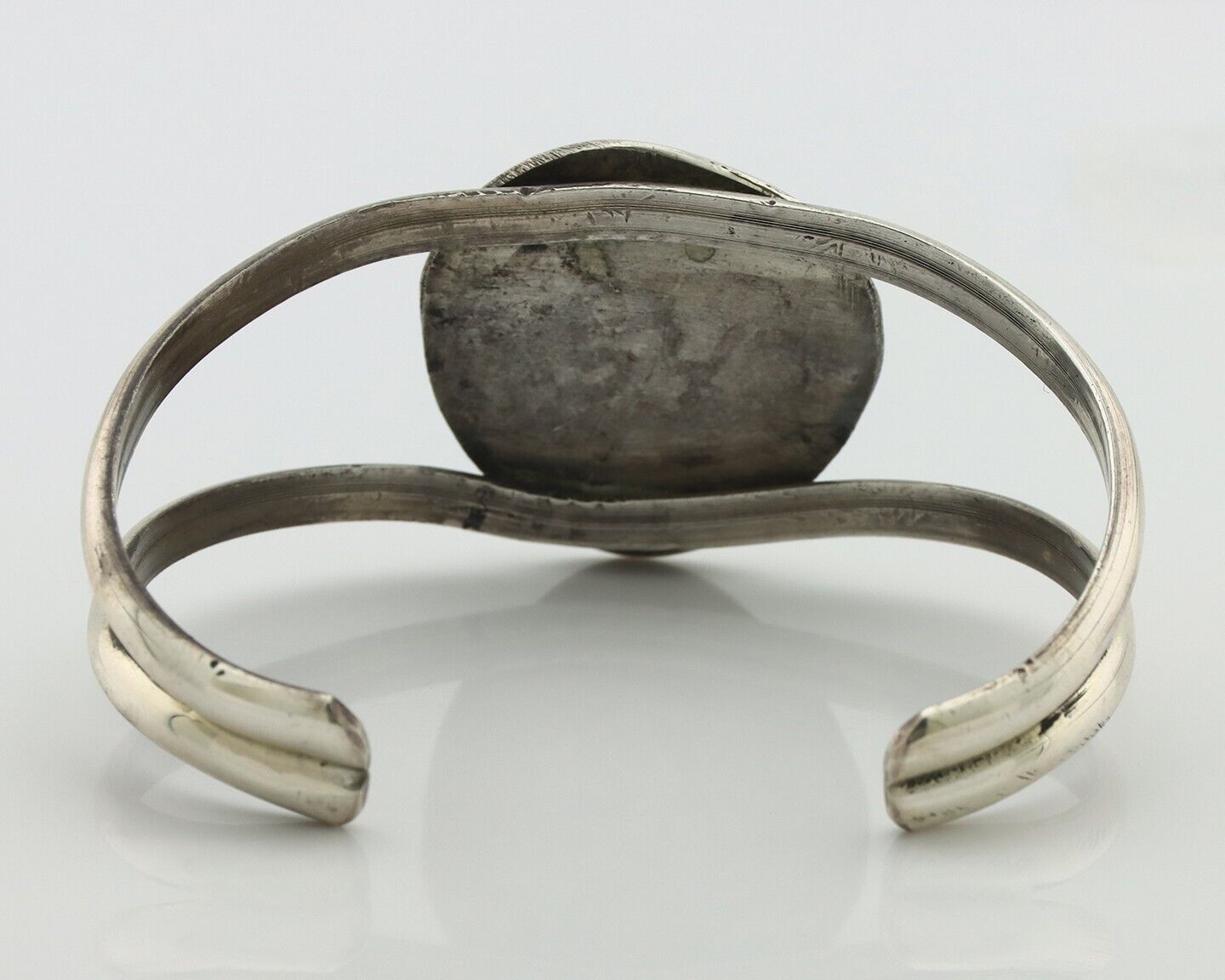 Navajo Bracelet 925 Silver Fox Mine Turquoise Native American Artist C.80's
