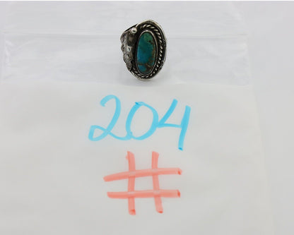 Navajo Handmade Ring 925 Silver Natural Turquoise Signed Jason Livingston C.80's