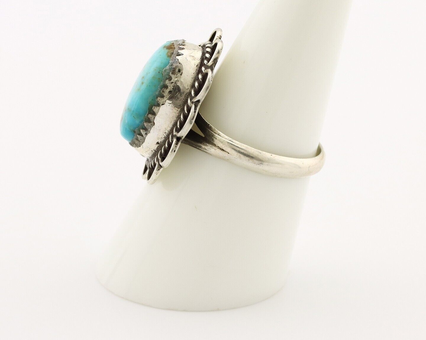 Navajo Handmade Ring 925 Silver Turquoise Native American Artist C.80's