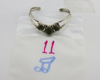 Navajo Bracelet 925 Silver Royston Turquoise Artist Signed MC C.80's