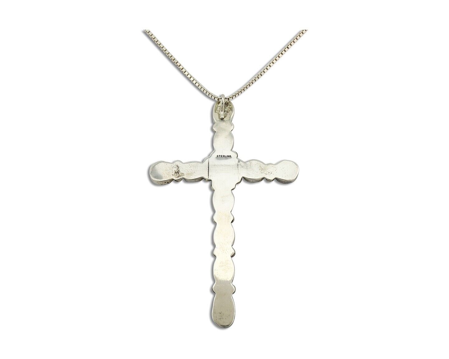 Zuni Necklace 925 Silver Spiderweb Turquoise Native American Artist C.80's