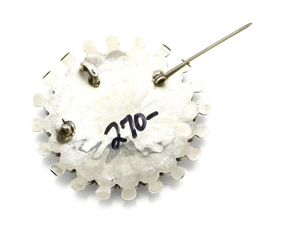 Zuni Signed Artist Victoria Unkestine Inlaid .925 SOLID Silver Tewa Pendant Pin