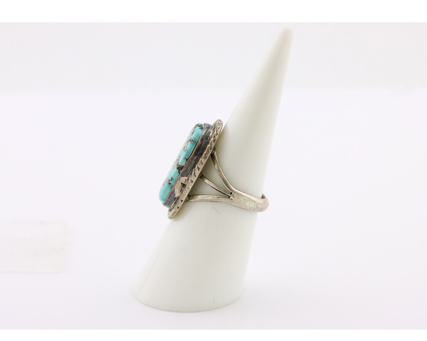 Navajo Ring .925 Silver Blue Turquoise Artist Signed Doug Zachary C.80's