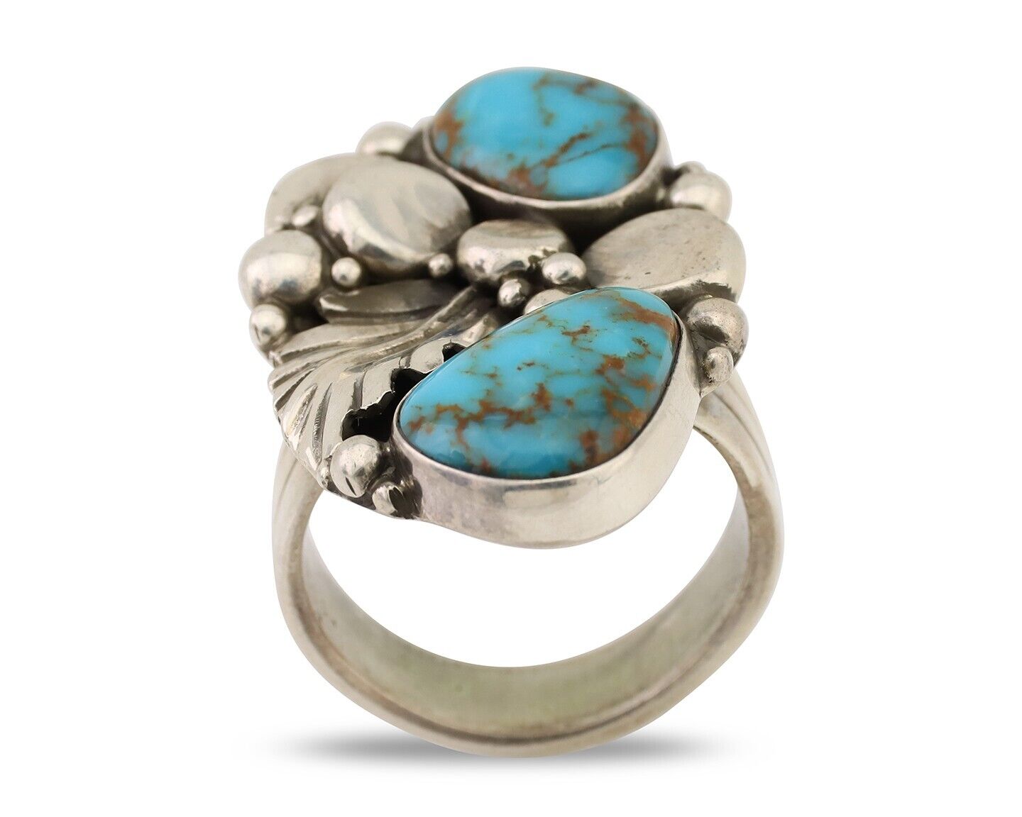 Navajo Handmade Ring 925 Silver Natural Tuquoise Artist Signed D Zachary C.80's